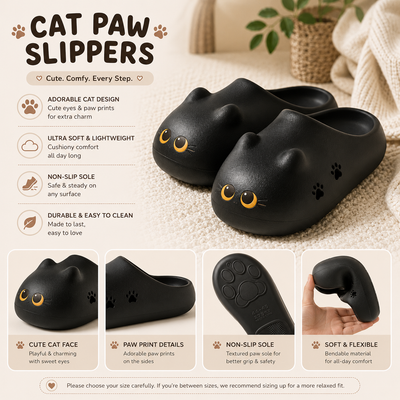 Cat Paw Print Slippers